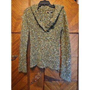 BKE Marbled Green Size Small Two Button Sweater Long Sleeve